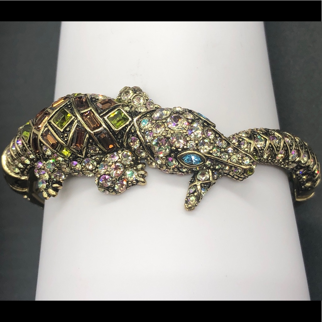 Heidi Daus “Alligator Garden” Crystal Bangle Bracelet